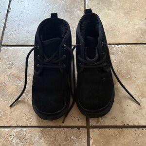 UGG Boys Black Suede Ankle Boots